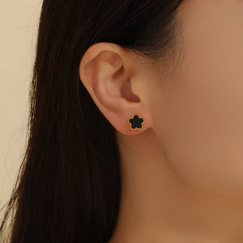 Refined Gold Bloom Gold Coating Black Studs