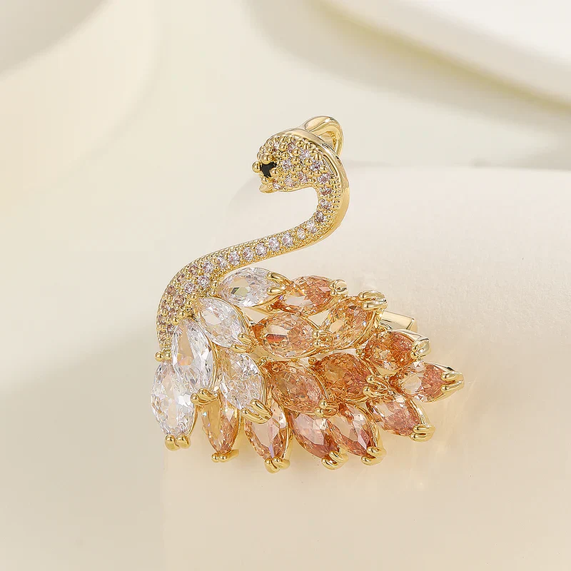 Stunning Sunset Peacock Brooch