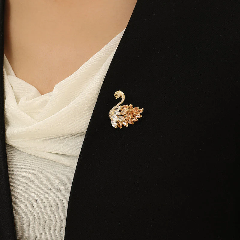 Stunning Sunset Peacock Brooch
