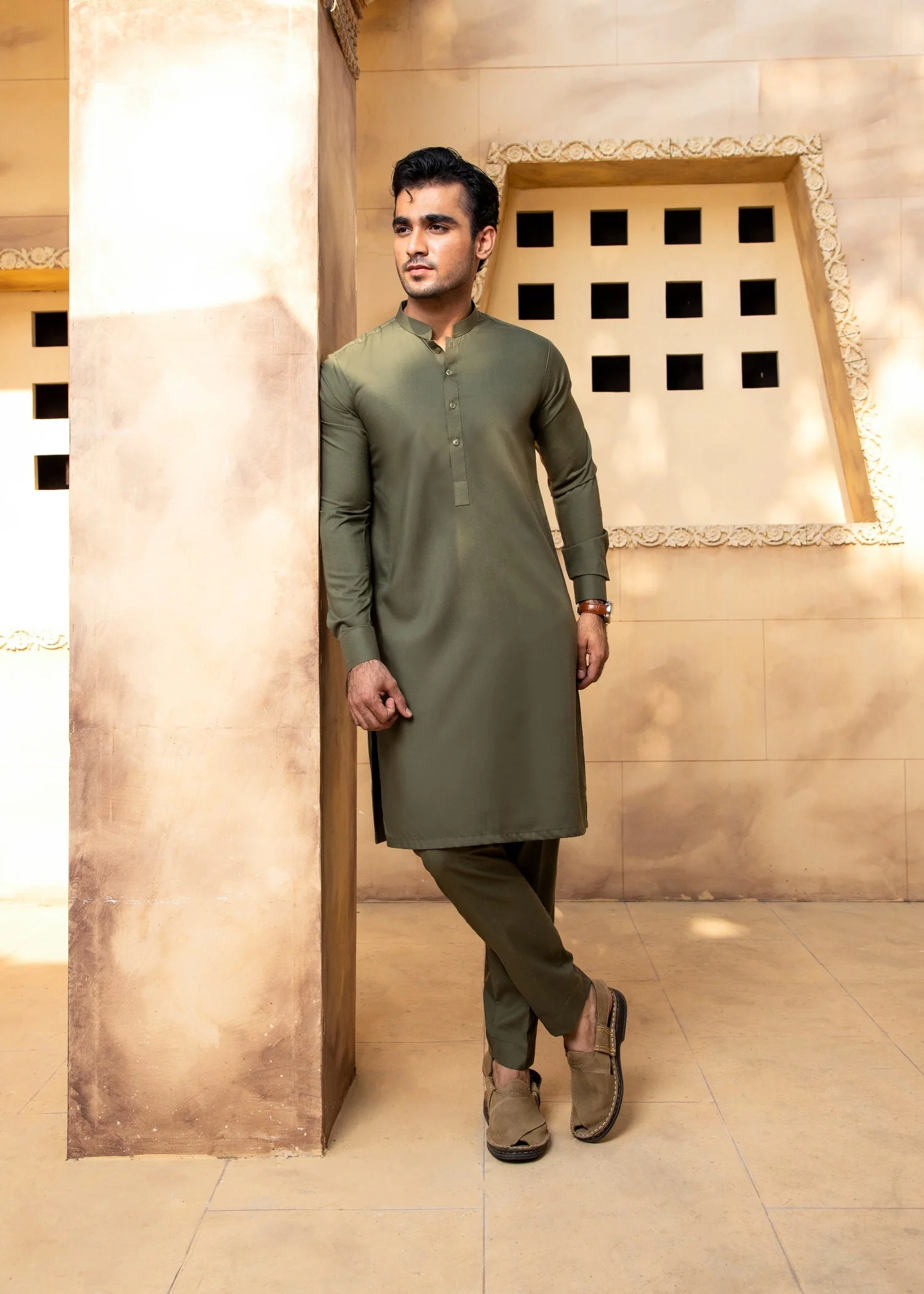 Army Green Kurta Trouser
