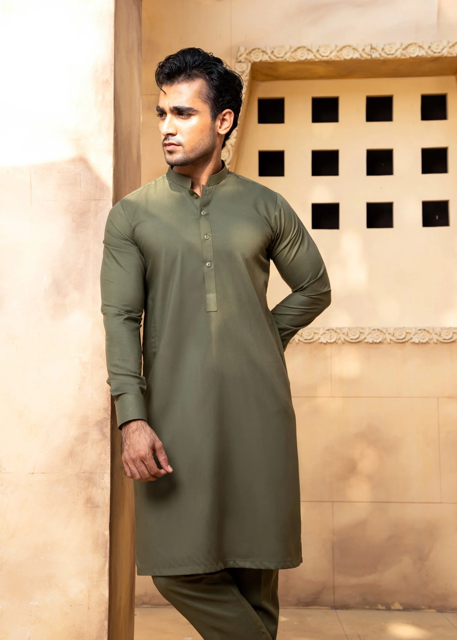 Army Green Kurta Trouser