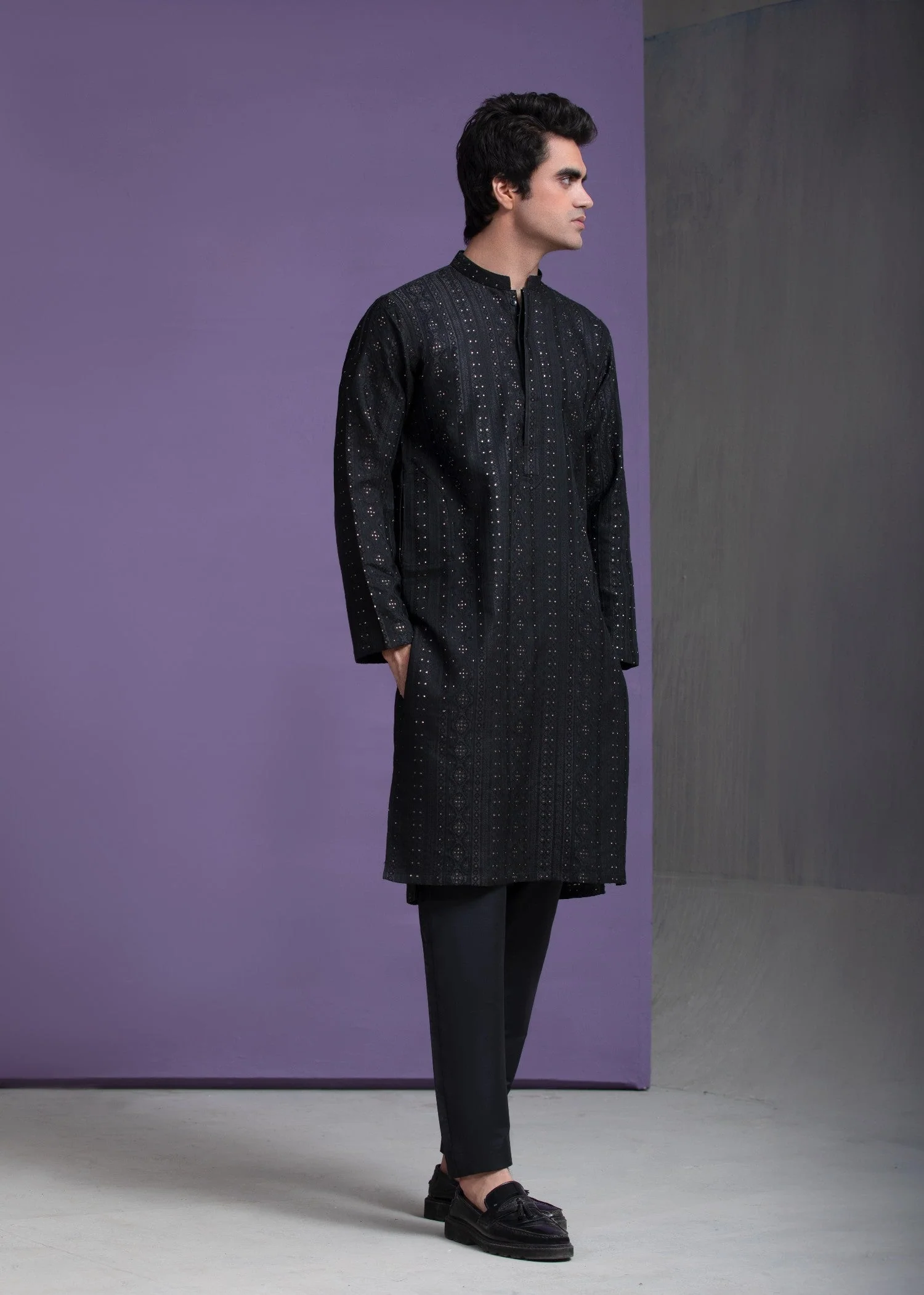 Black & Gold Zari all handwoven cotton/silk jacquard set