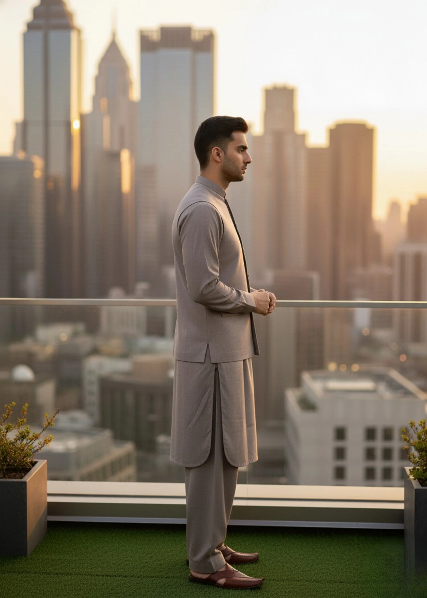 (3 Piece) - Matte Stone Suit