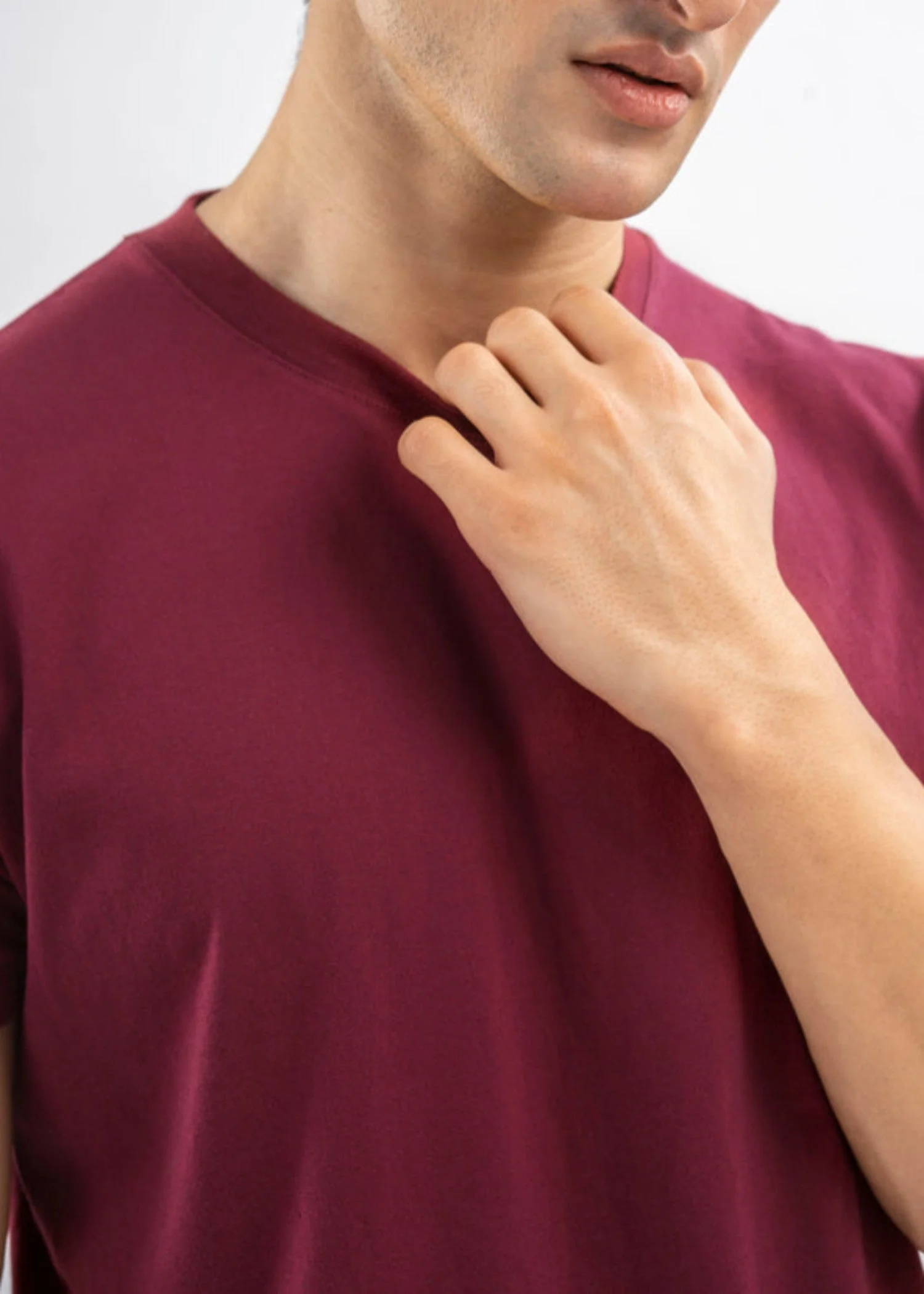 Maroon 100% Cotton Basic Tee