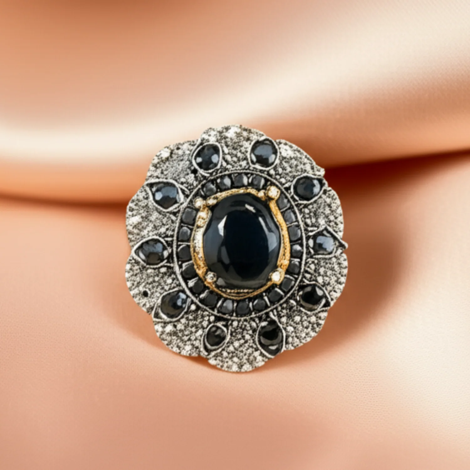 Chic by Gems| Gothic bead cover ring