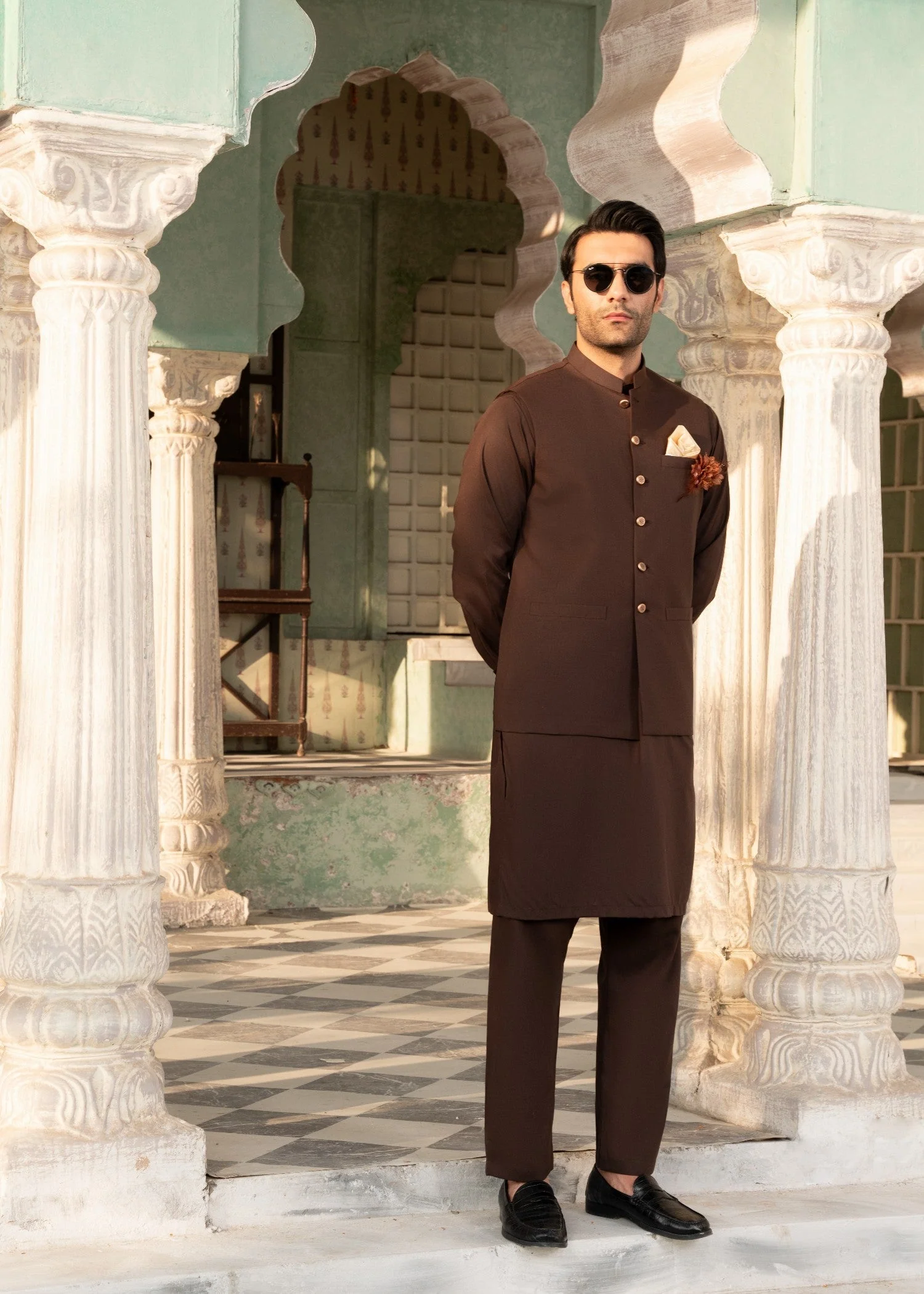Brown waistcoat suit YSW800