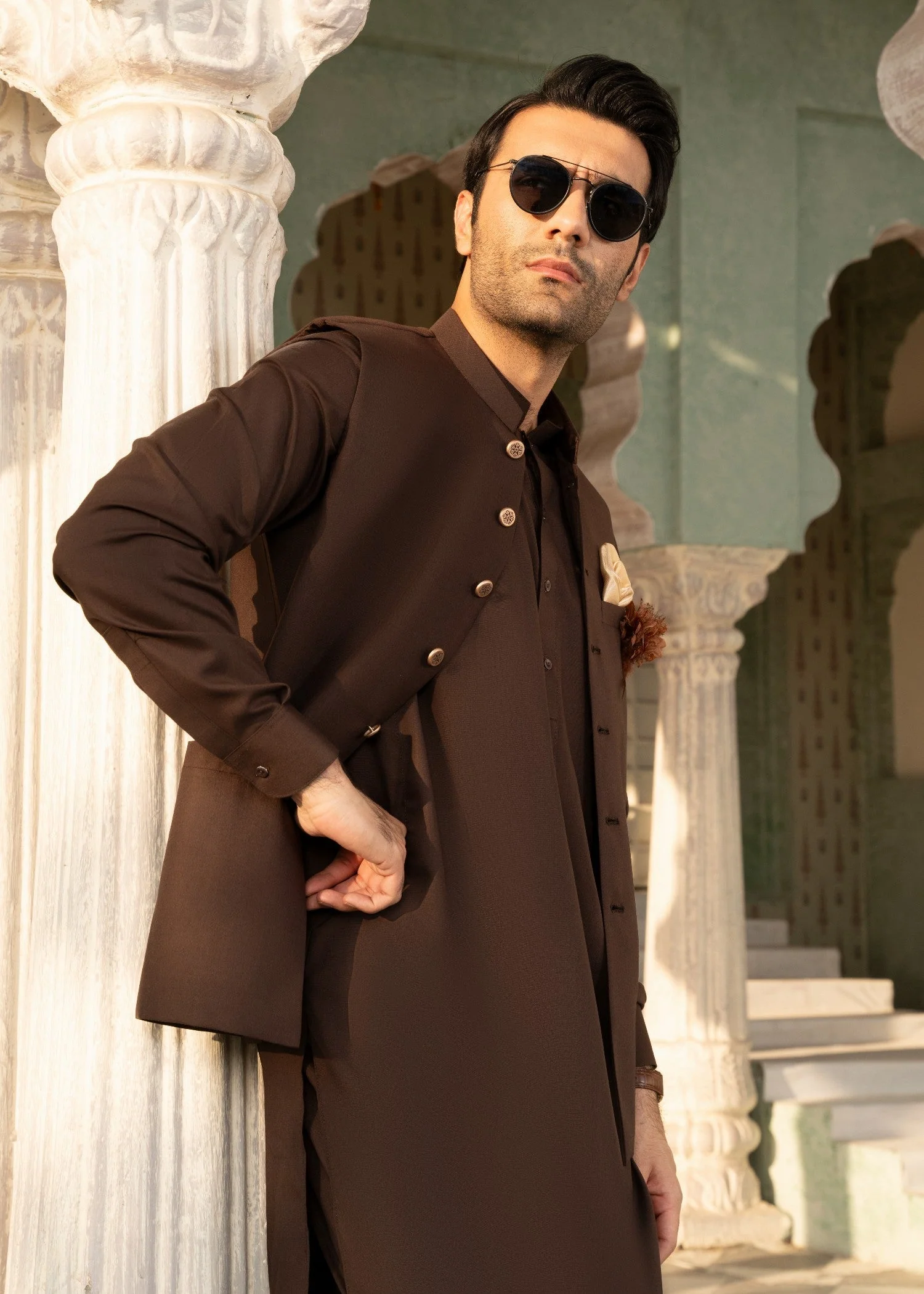 Brown waistcoat suit YSW800