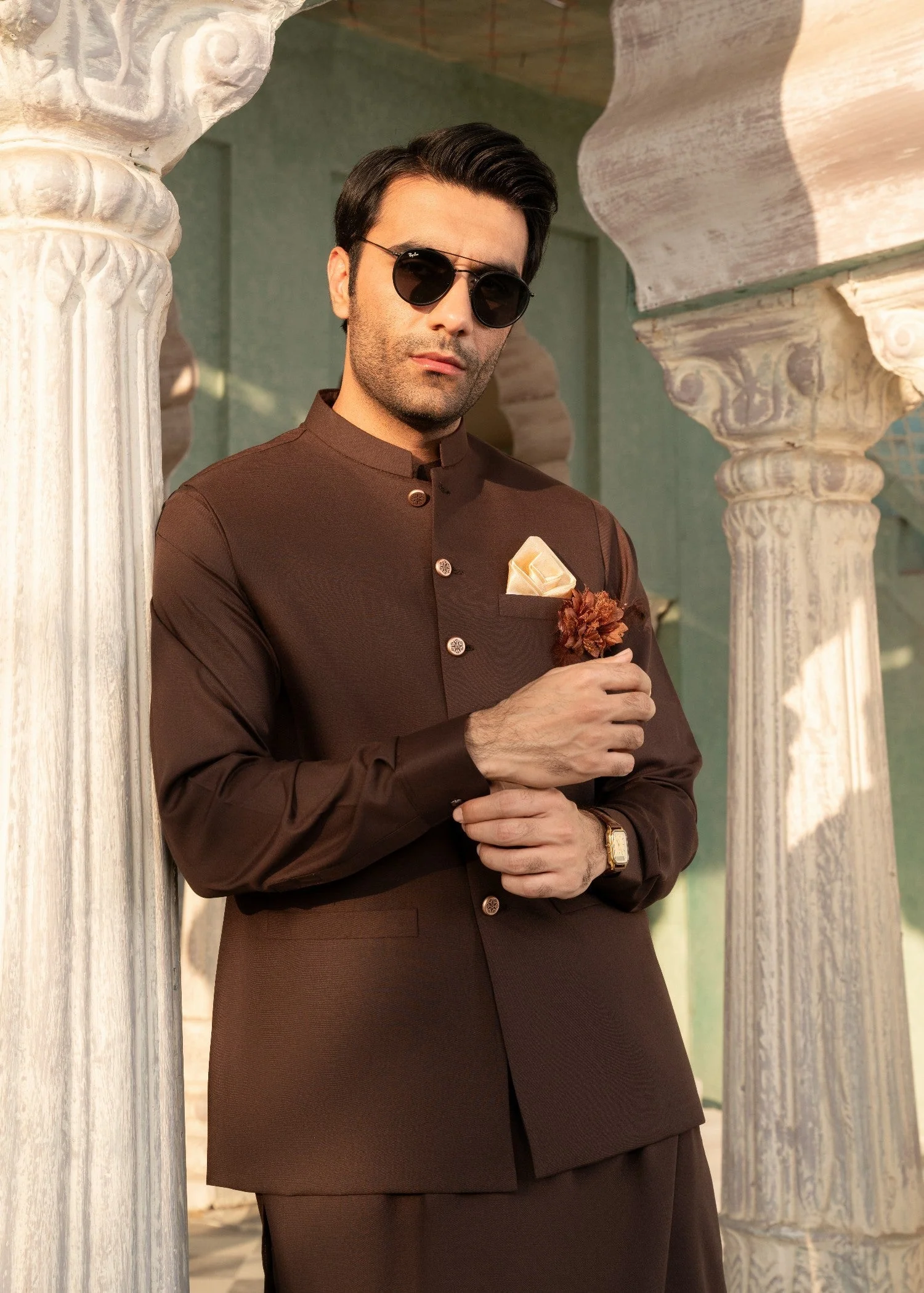 Brown waistcoat suit YSW800 3 Brown waistcoat suit YSW800
