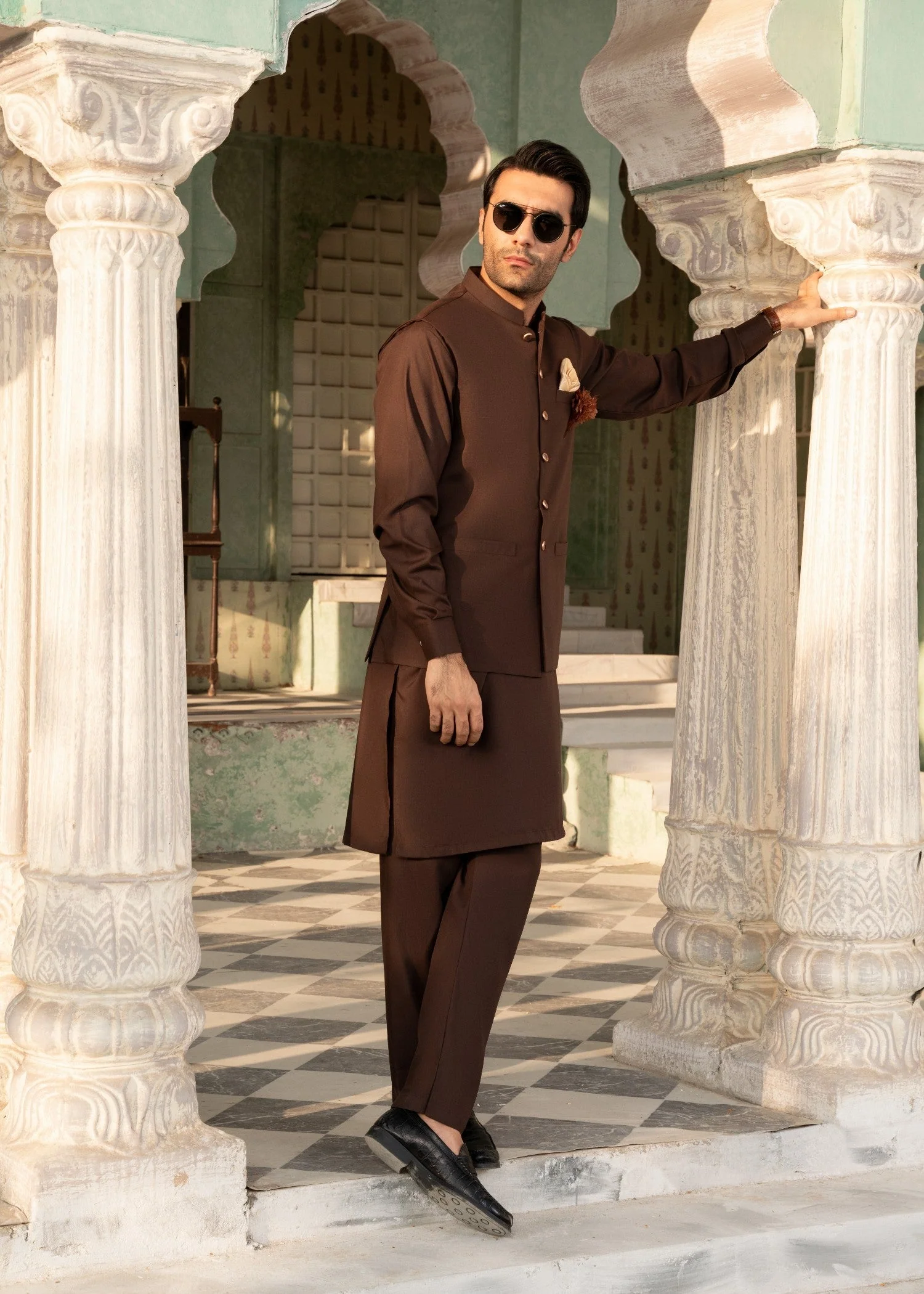 Brown waistcoat suit YSW800 4 Brown waistcoat suit YSW800
