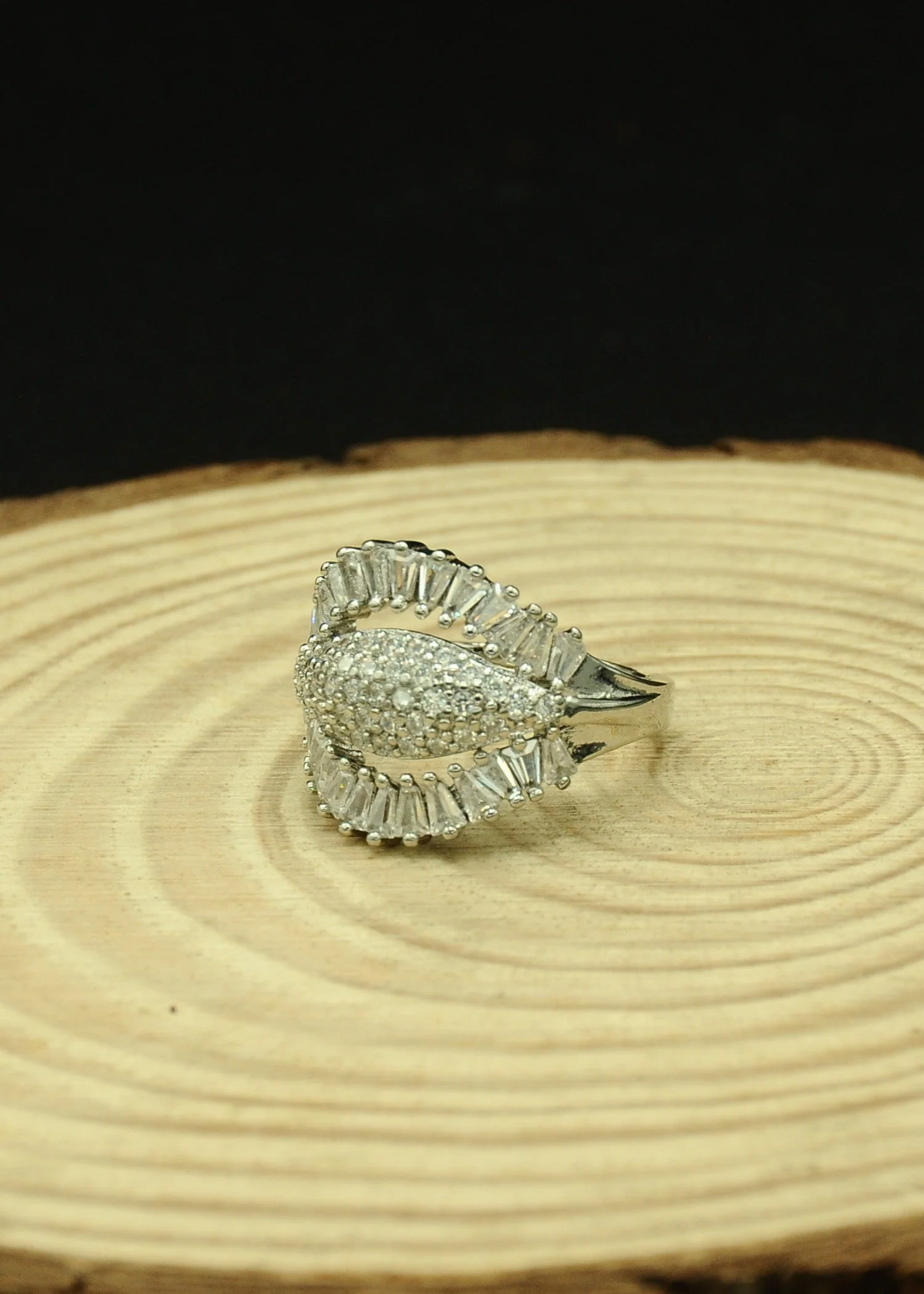 Mr.RJ |Silver Stone Silver Coated Rings