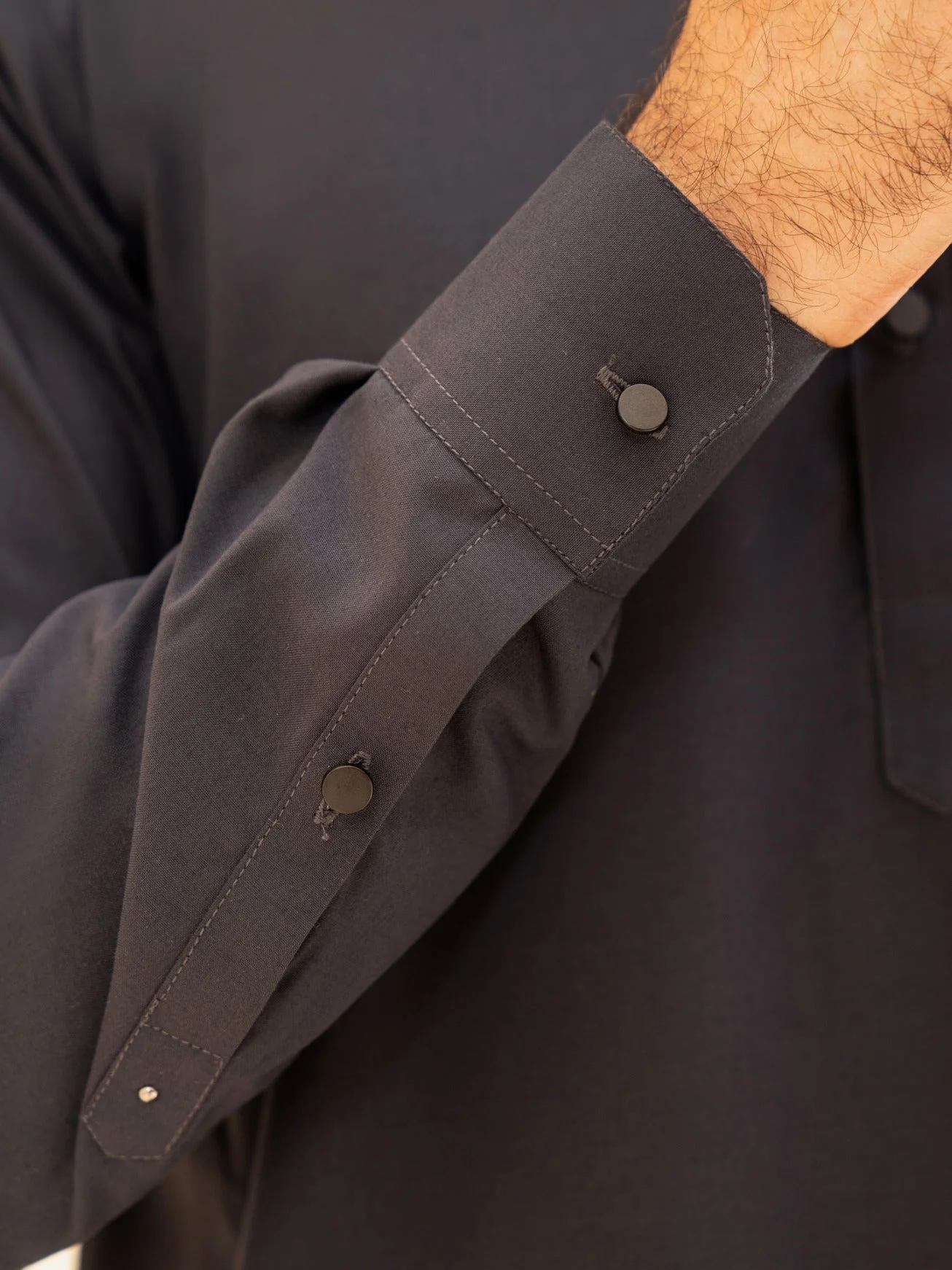 Charcoal Grey French Collar Kameez Shalwar - Men 6 Charcoal Grey French Collar Kameez Shalwar - Men