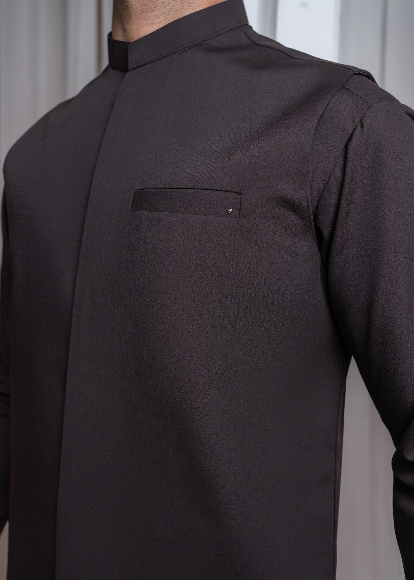 Dark Brown Kameez Shalwar with Blended Waistcoat - 3PC