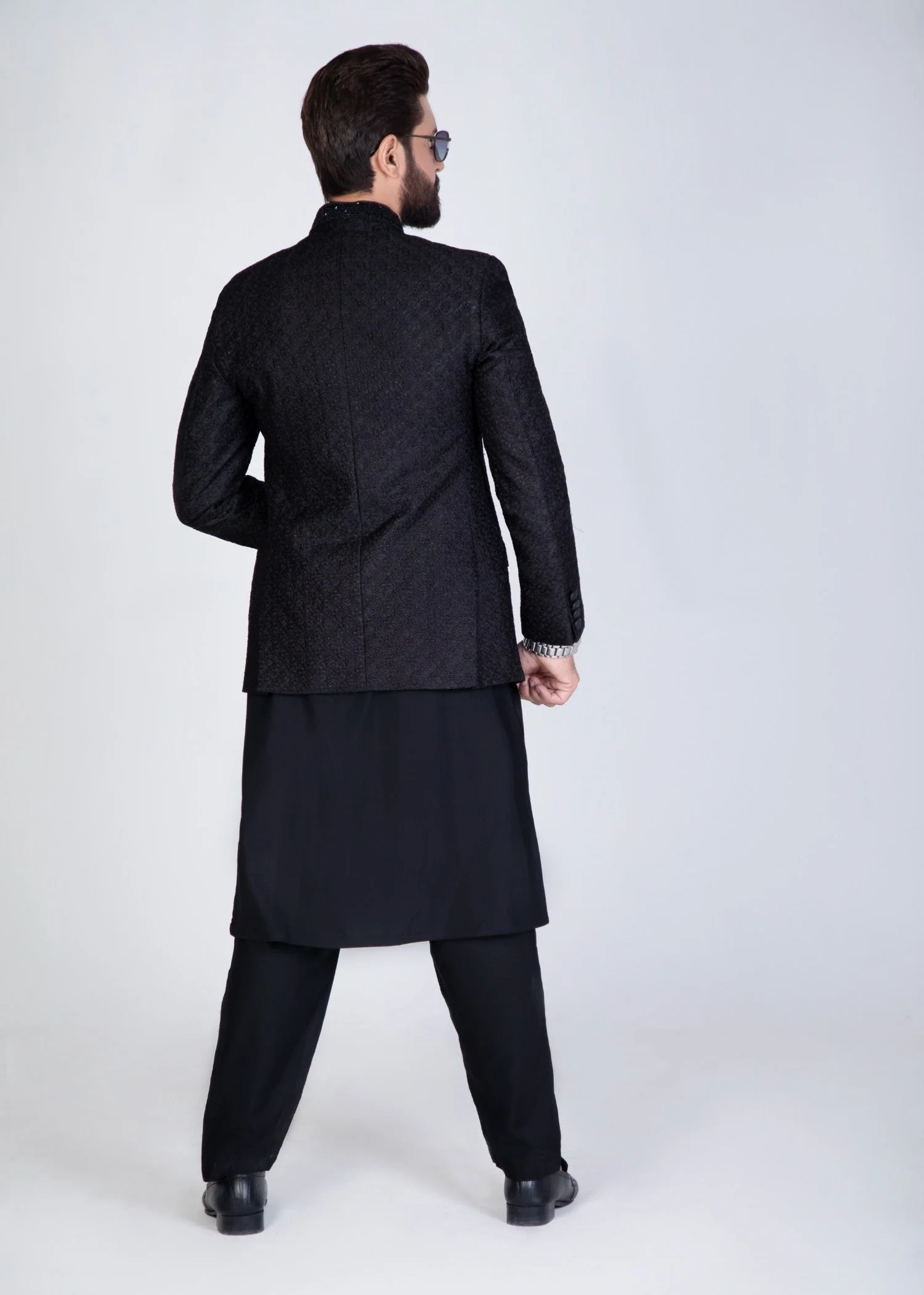 MENS BLACK EMBROIDED PRINCE COAT YSP25 5 MENS BLACK EMBROIDED PRINCE COAT YSP25