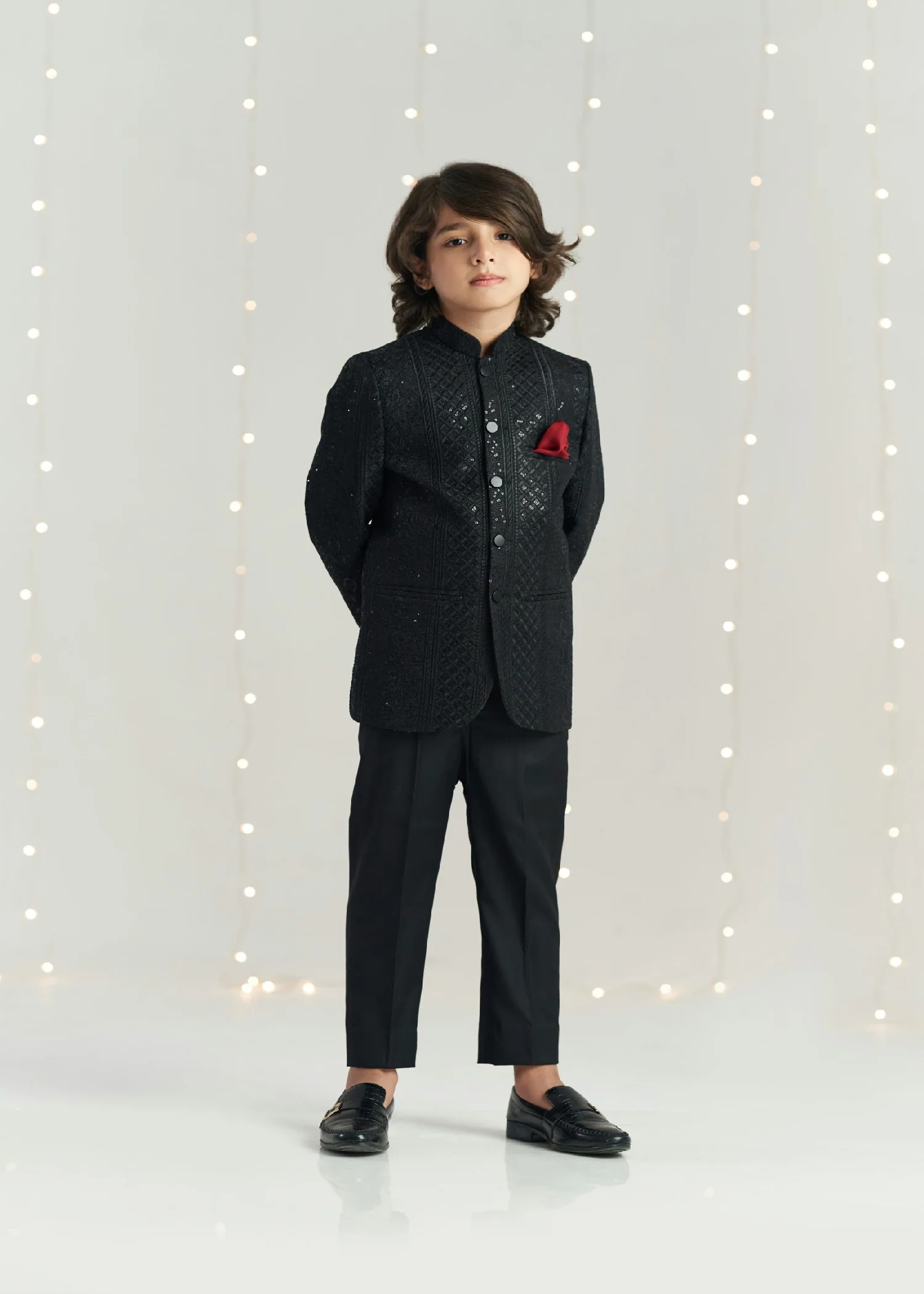 Black Sequence Prince Coat