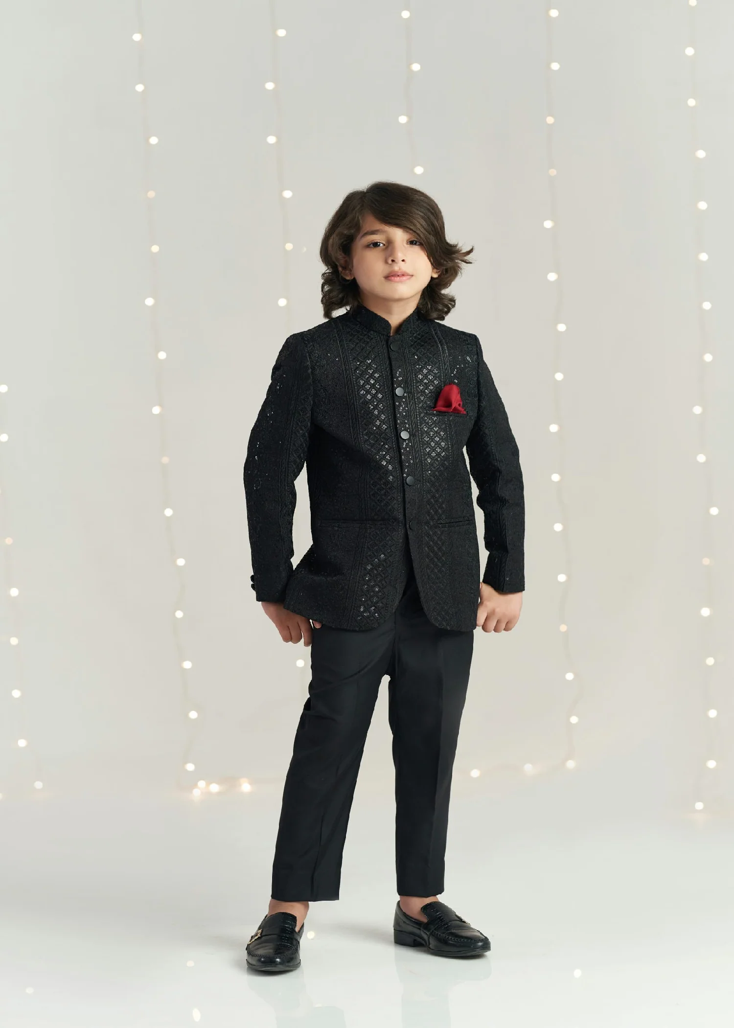 Black Sequence Prince Coat 4 Black Sequence Prince Coat