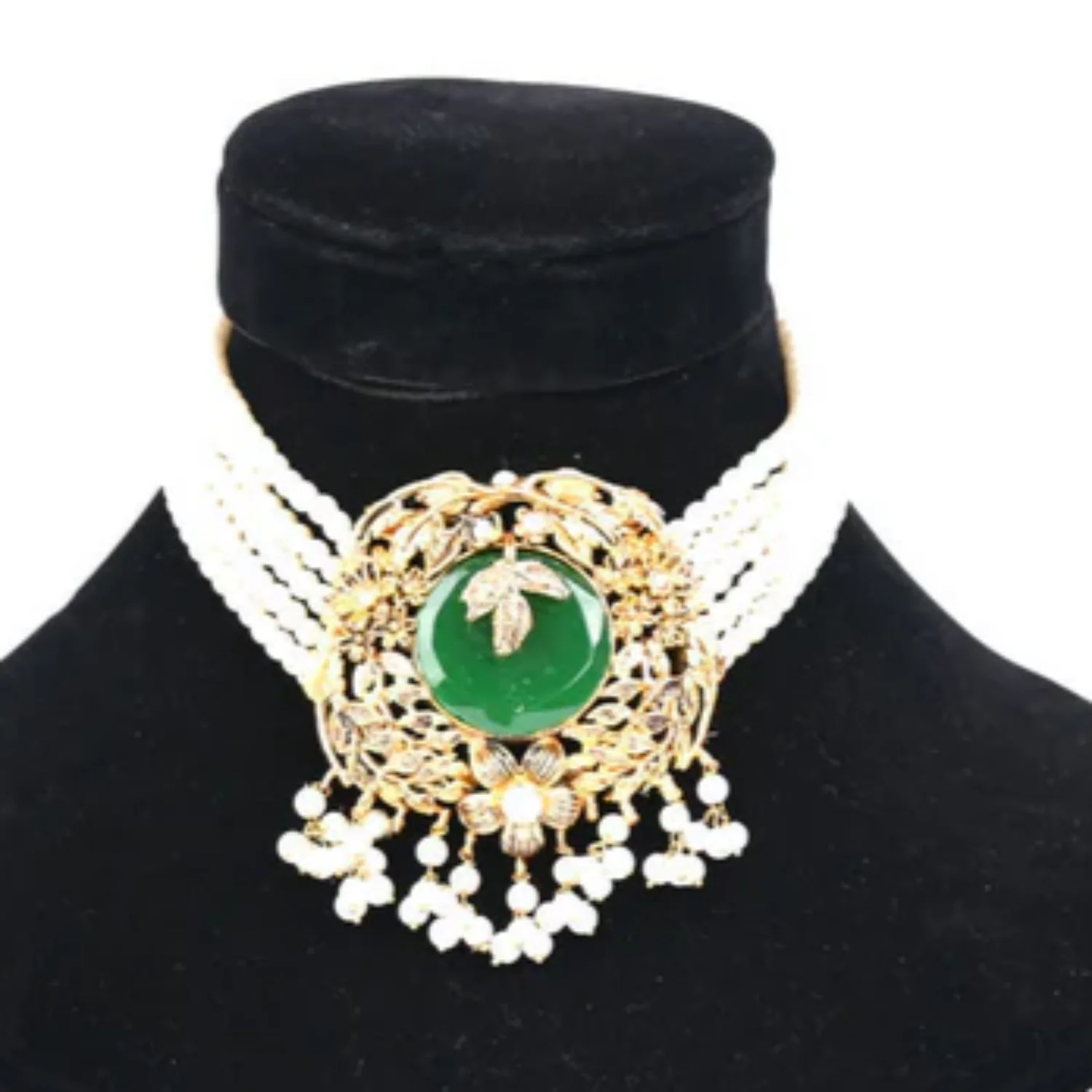 Decorated Pearls Party Necklace