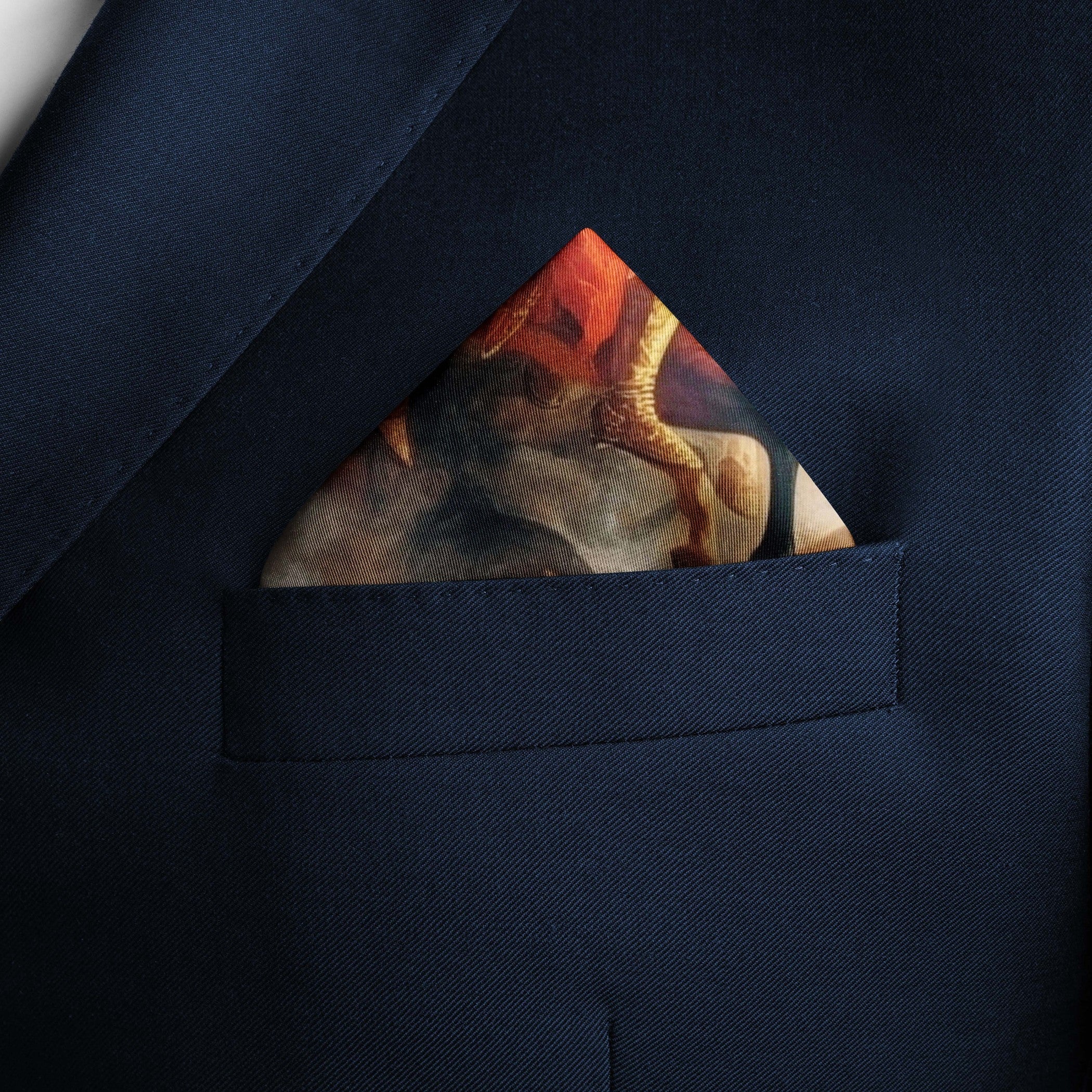 BLACK WOLF - TURKIC ORIGIN SILK POCKET SQUARE 3 BLACK WOLF - TURKIC ORIGIN SILK POCKET SQUARE