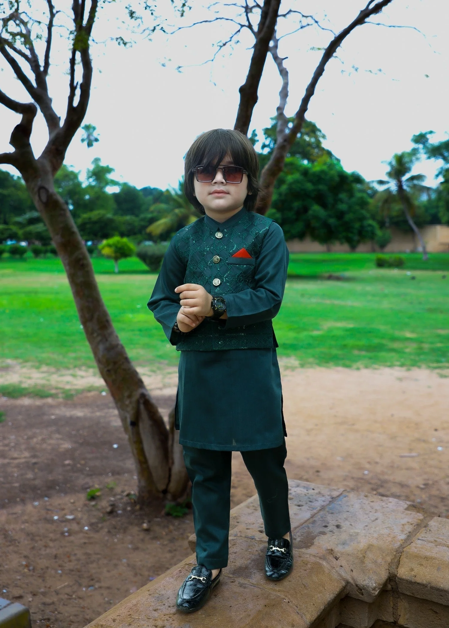 Pine Green Waistcoat Suit-KC 032