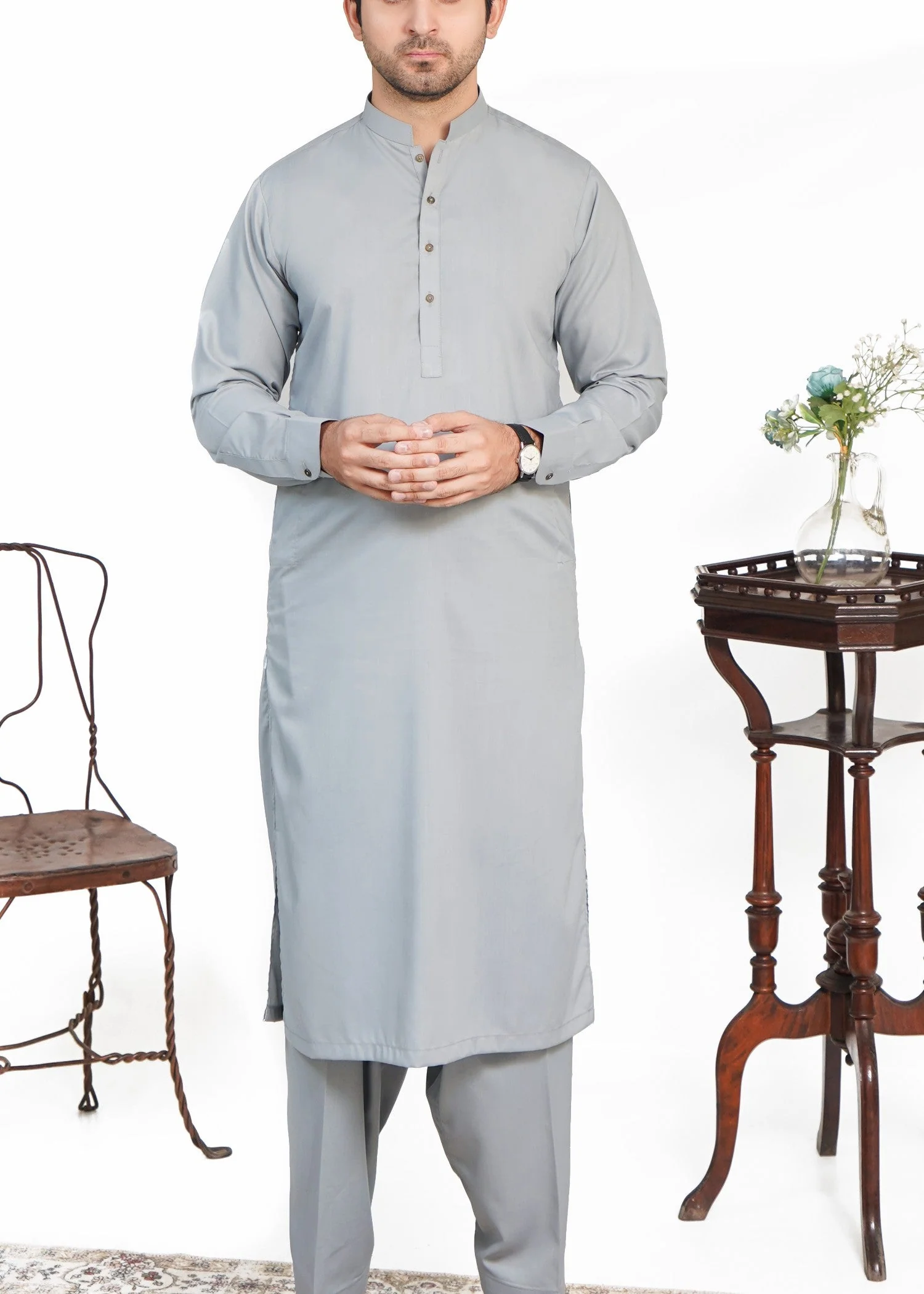 KURTA SHALWAR Ash Grey