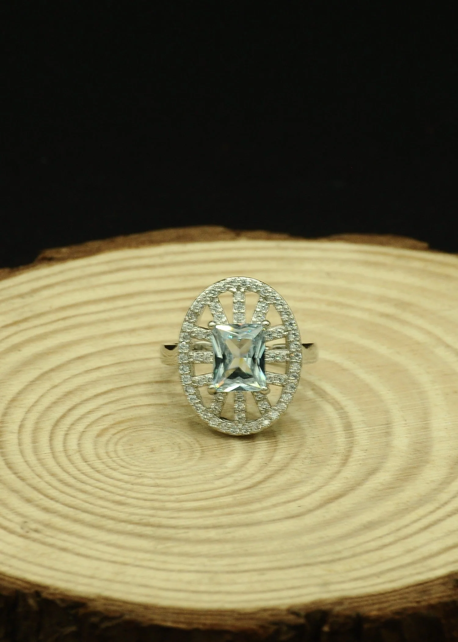 Mr.RJ | White Stone Silver Coated Rings