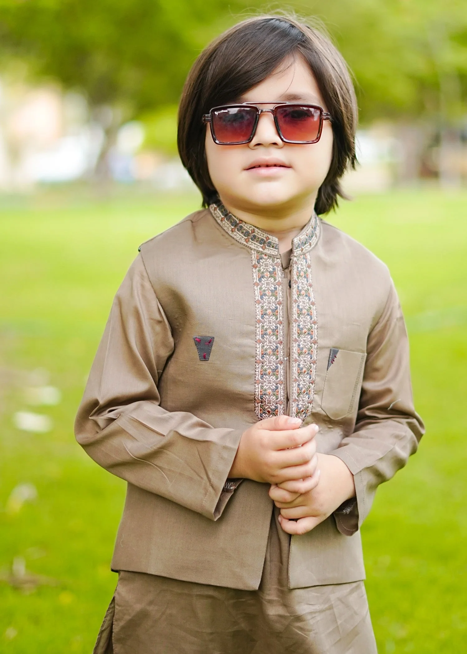 Pine Brown Waistcoat Suit-AHW-004