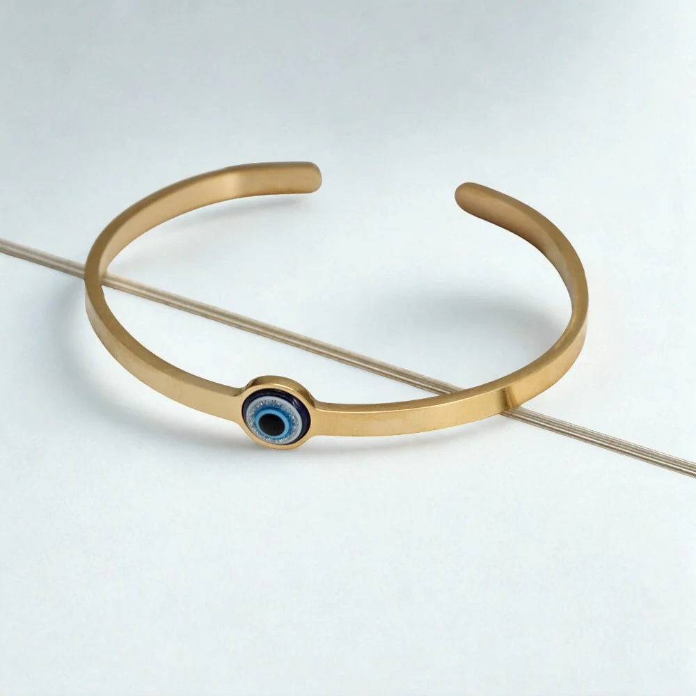 Sleek Turkish Eye Bangle-Waterproof & Resizable.