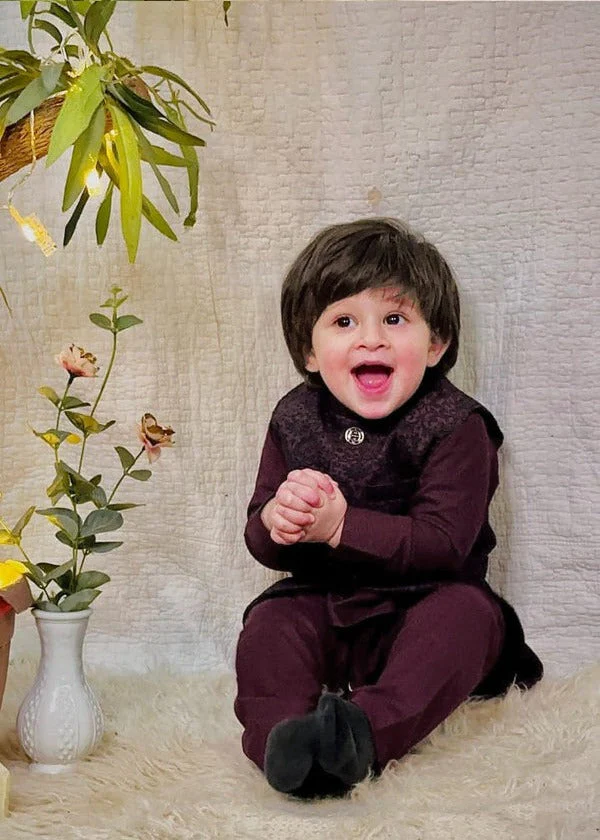Burgundy Waistcoat Suit - WKS 017