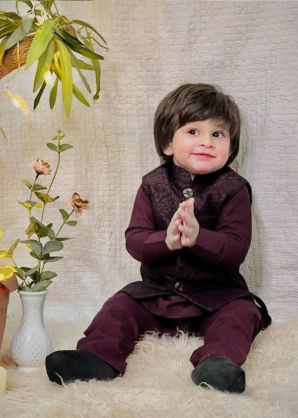 Burgundy Waistcoat Suit - WKS 017 3 Burgundy Waistcoat Suit - WKS 017