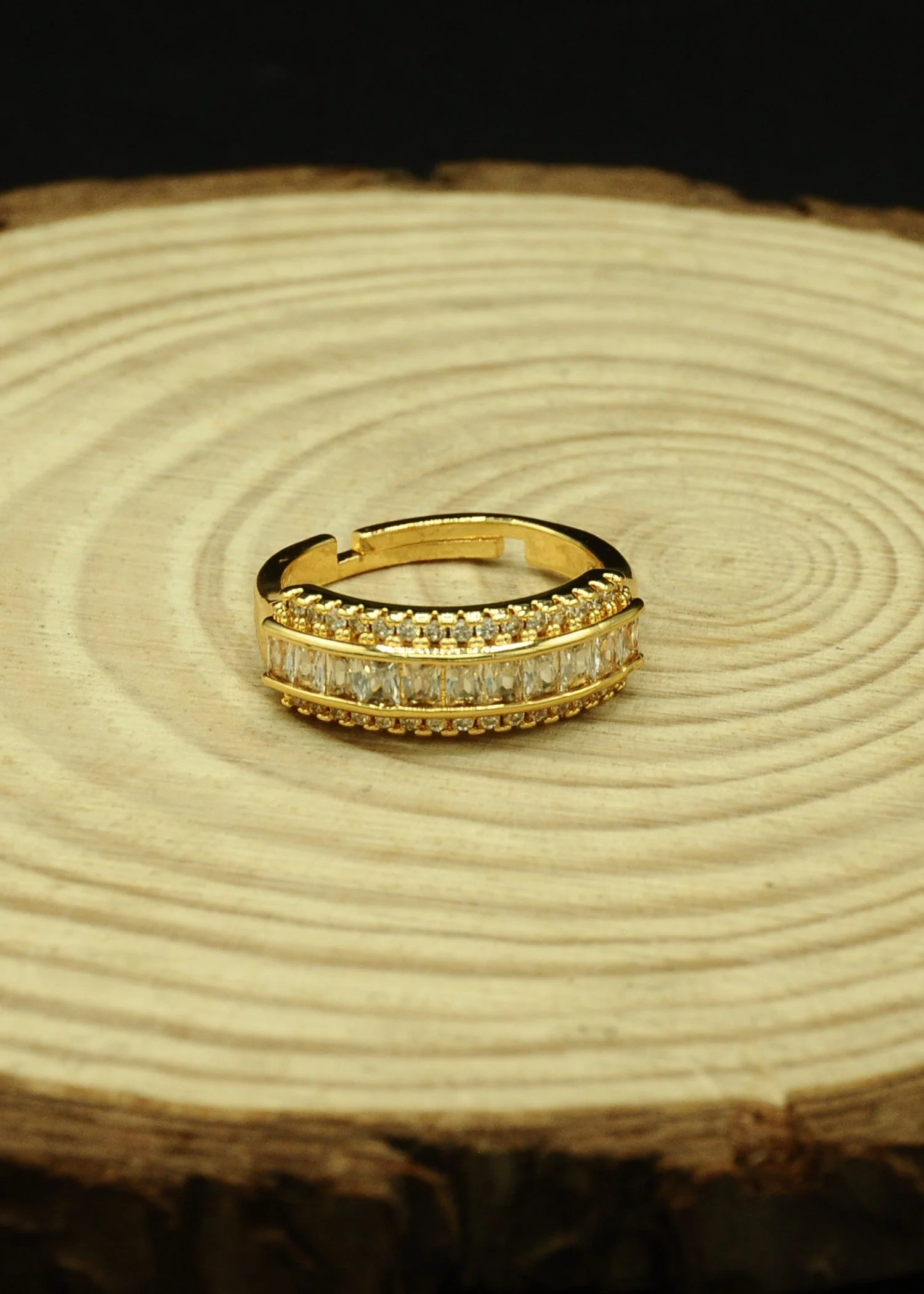 Mr.RJ | White Stone Gold Plated Rings