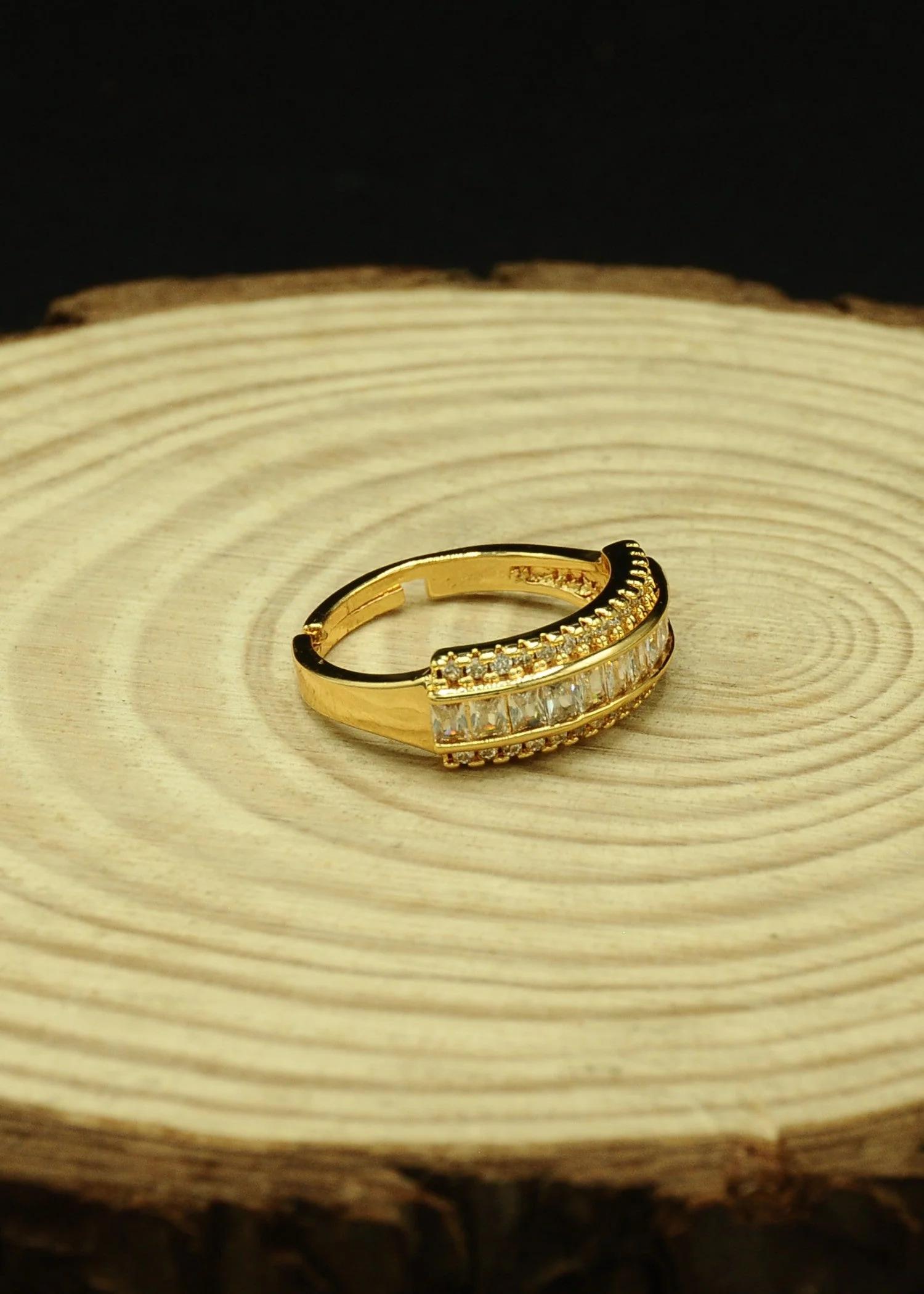 Mr.RJ | White Stone Gold Plated Rings