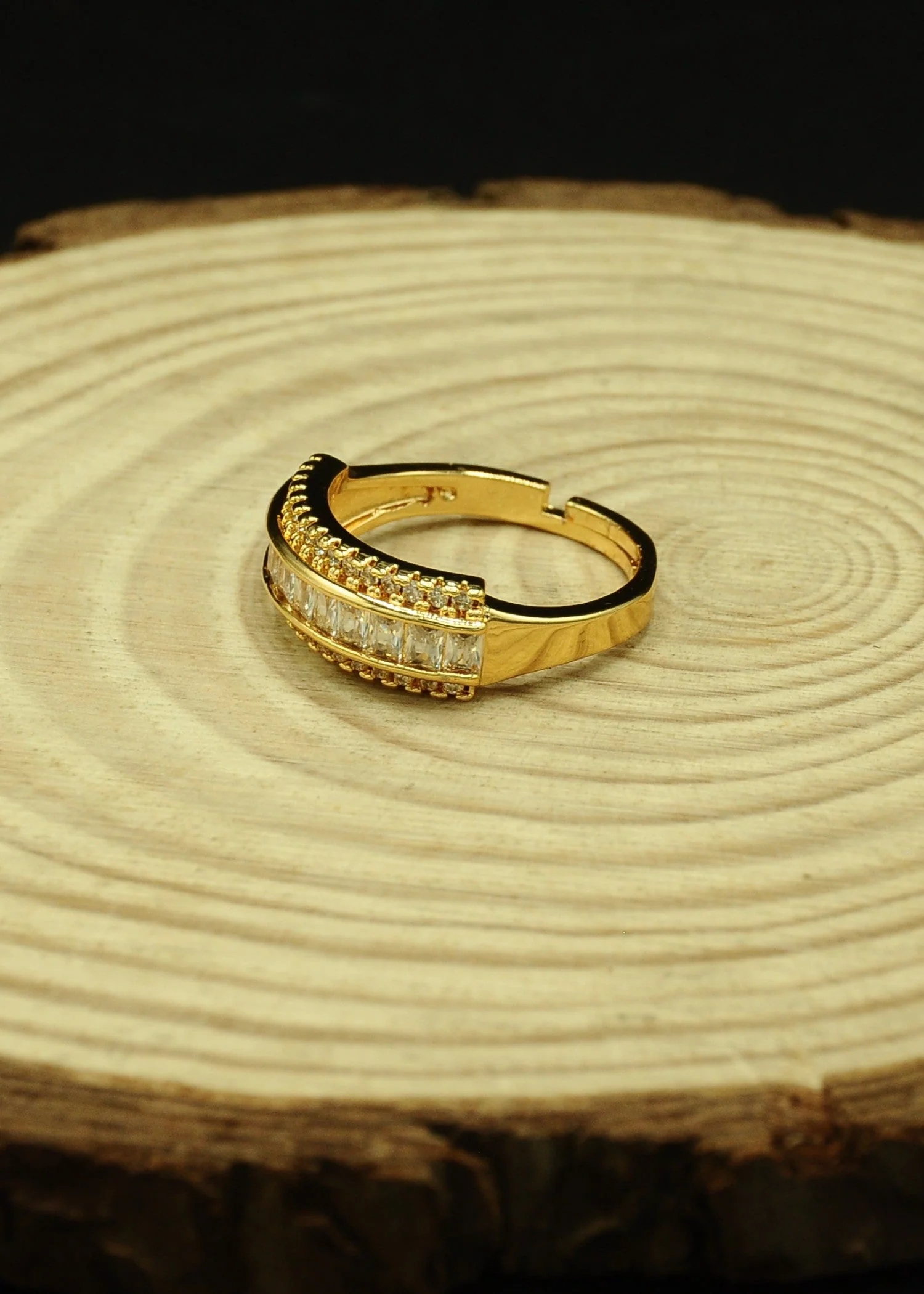 Mr.RJ | White Stone Gold Plated Rings