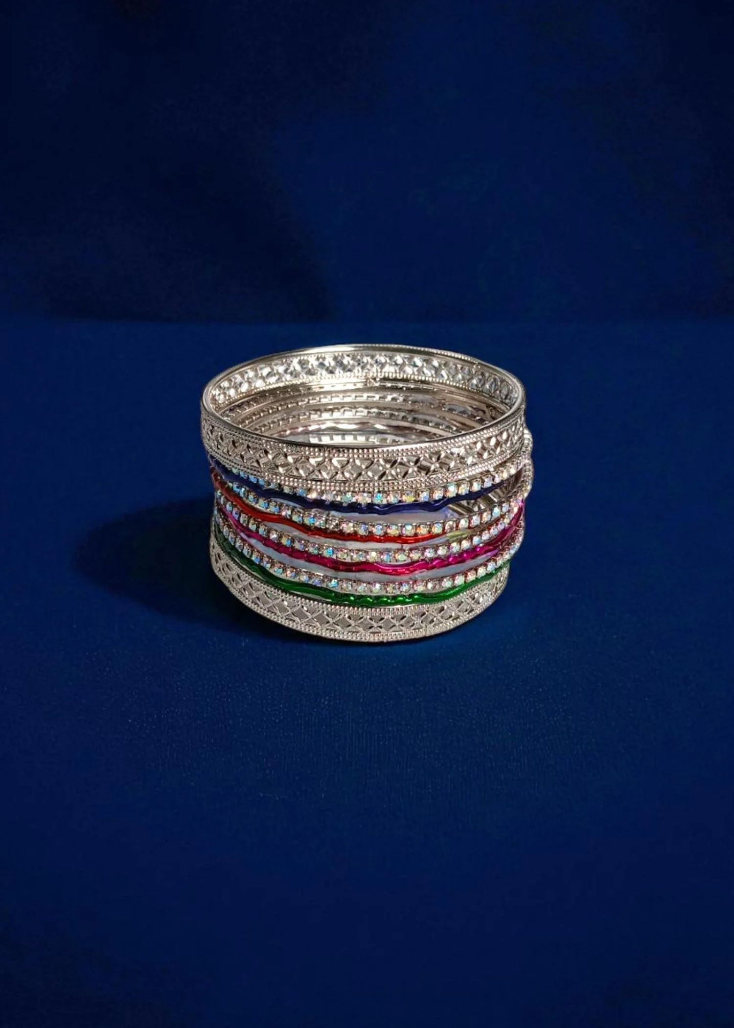 chic by gems | cross cut silver bangles
