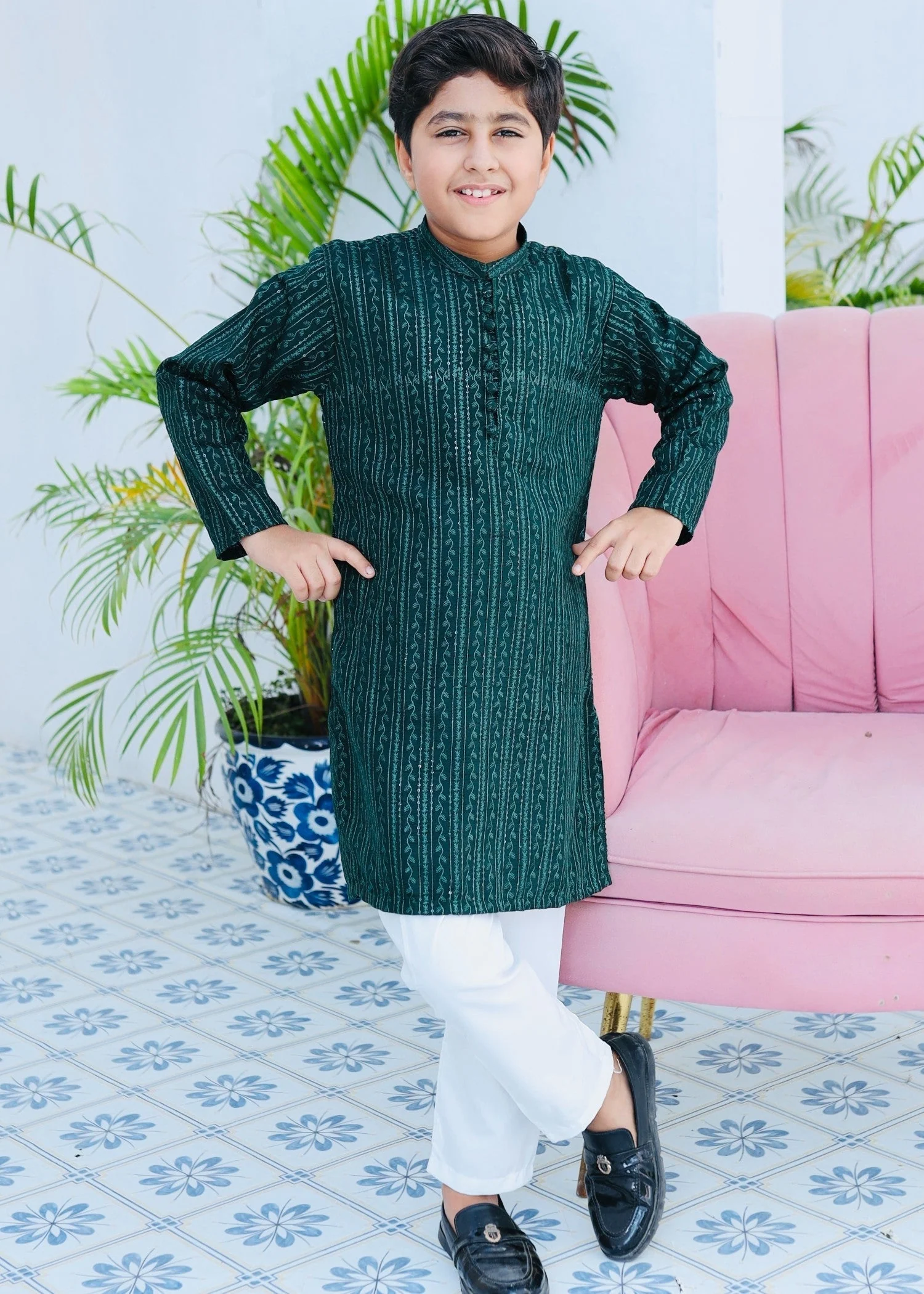 Hunter Green Kurta Trouser KT 124 3 Hunter Green Kurta Trouser KT 124