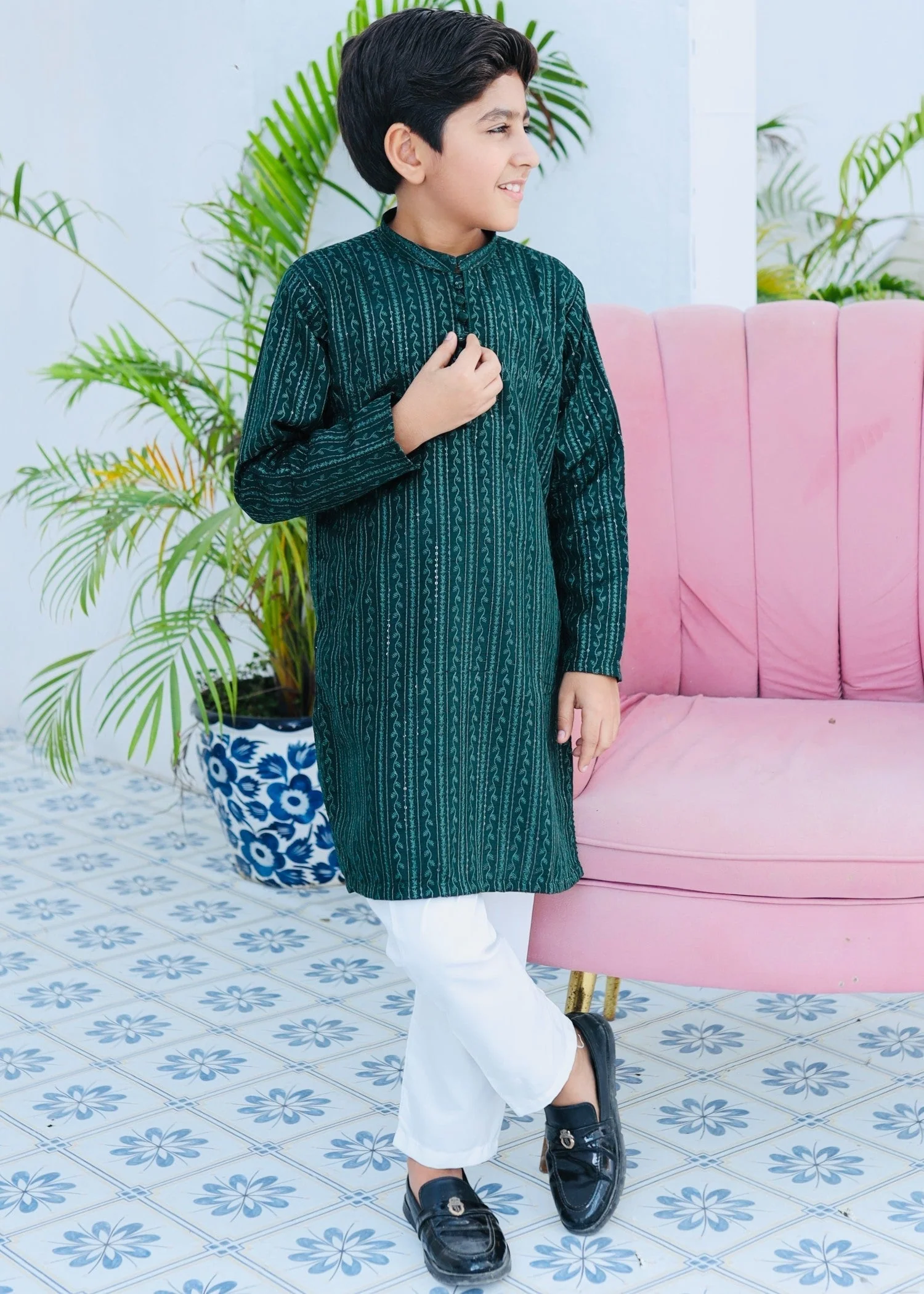 Hunter Green Kurta Trouser KT 124 4 Hunter Green Kurta Trouser KT 124
