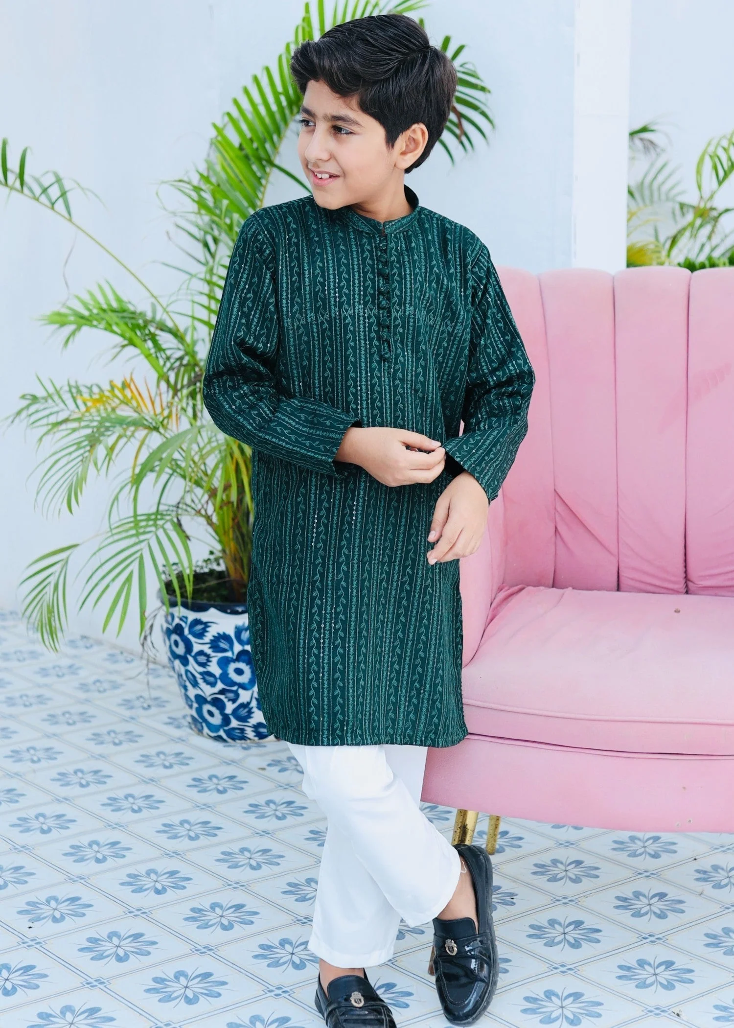 Hunter Green Kurta Trouser KT 124 5 Hunter Green Kurta Trouser KT 124