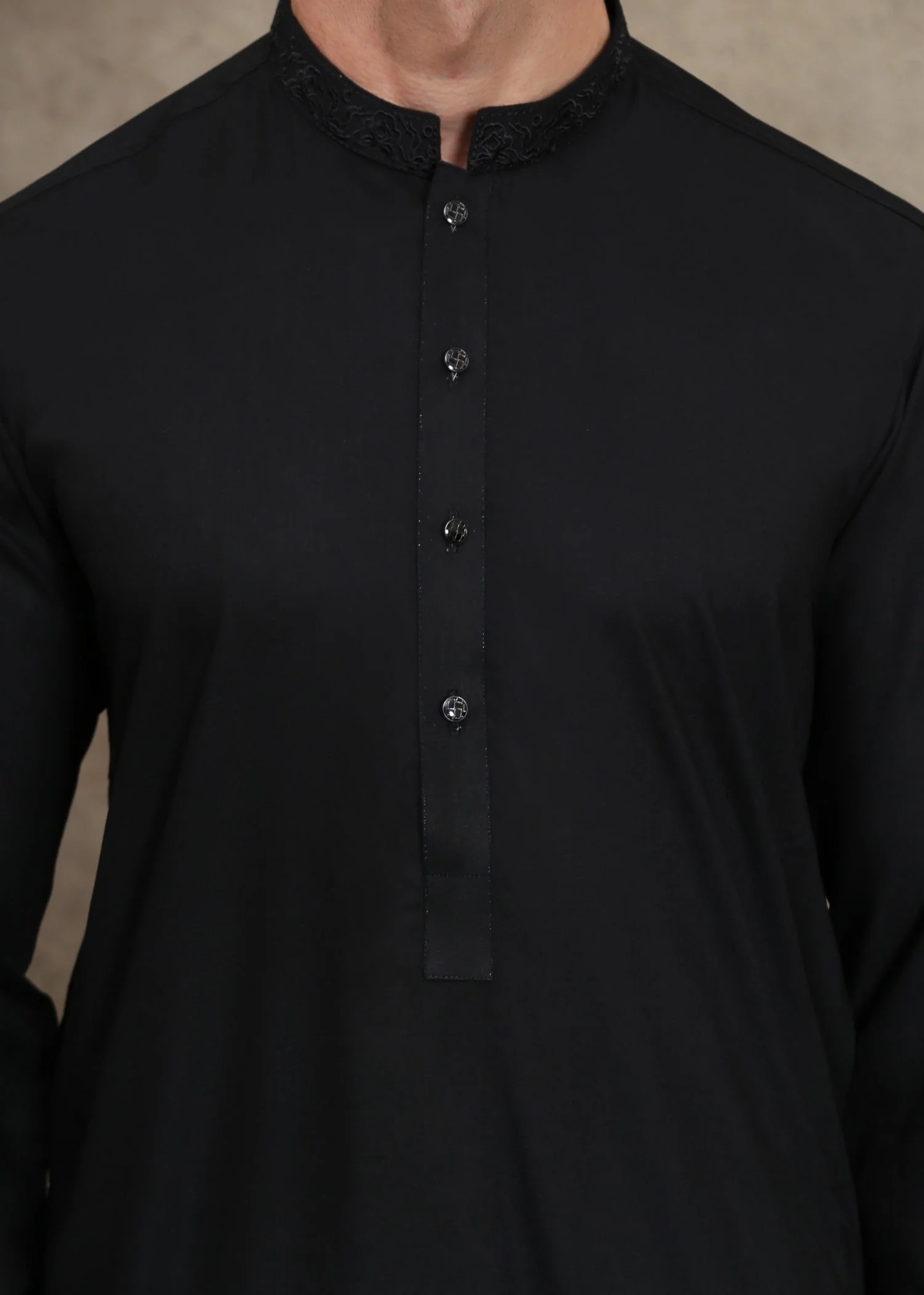 MEN'S JET BLACK KURTA