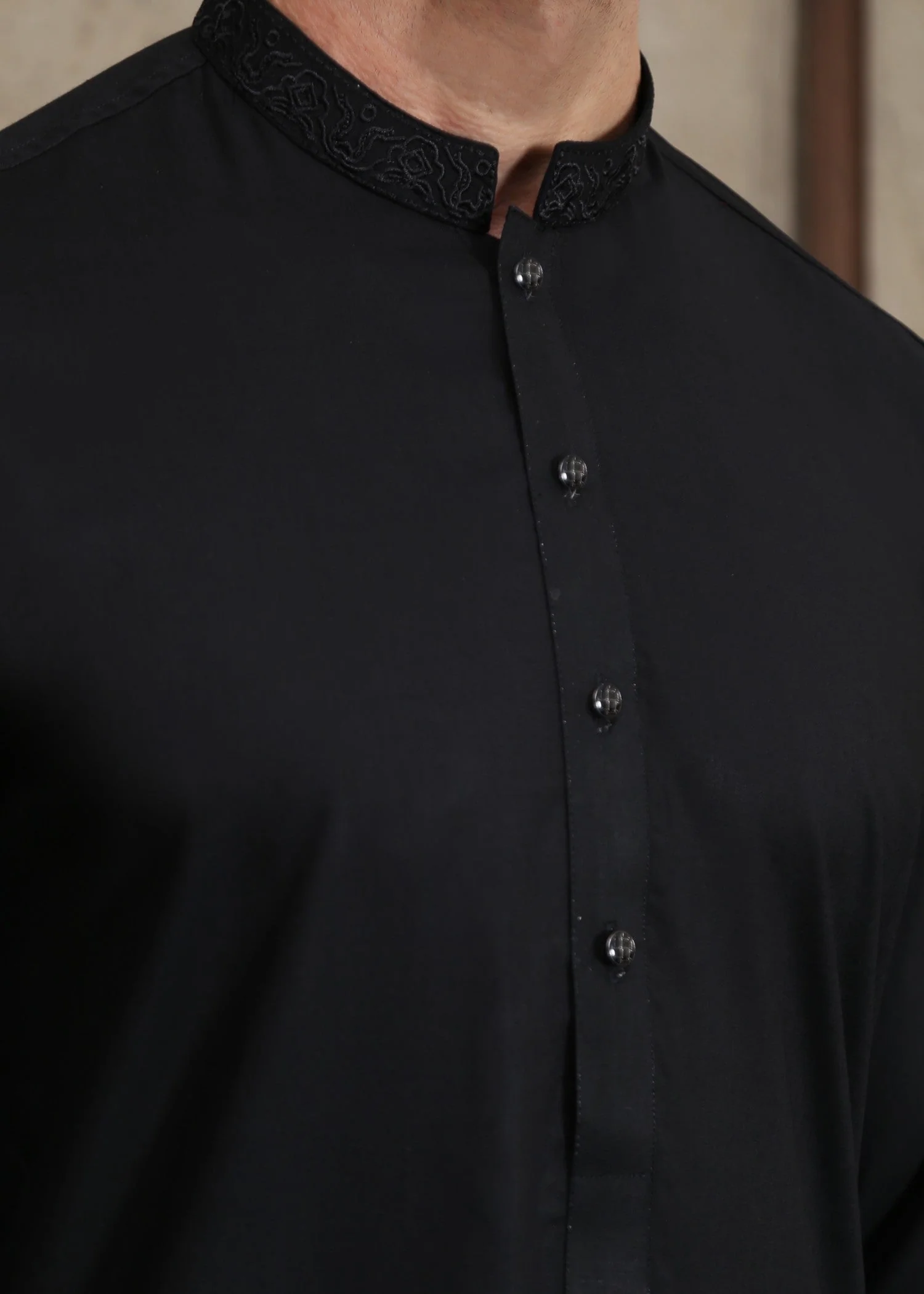 MEN'S JET BLACK KURTA