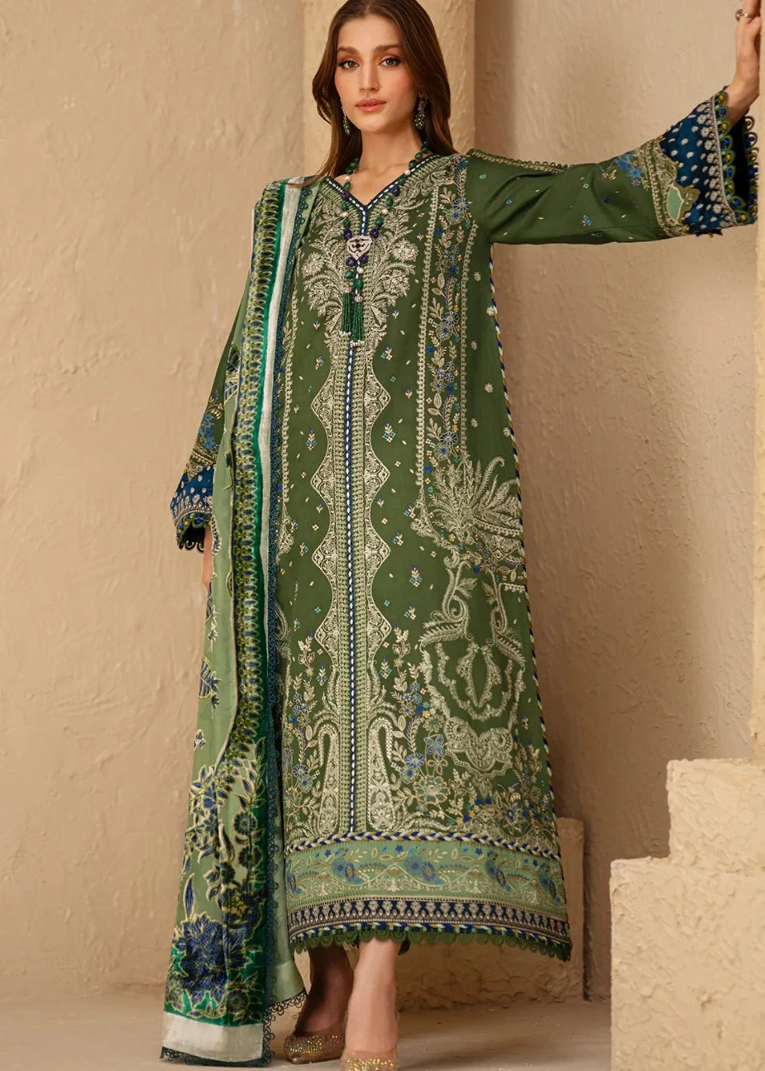 164 - B | 3 PC Kotrai Stitched