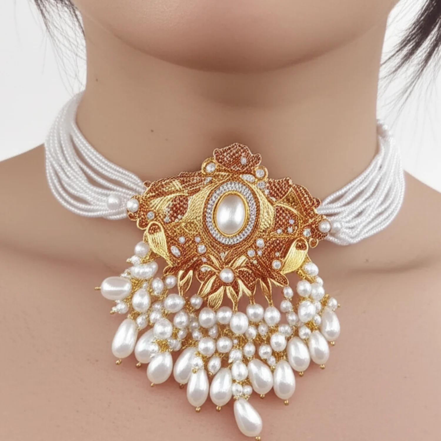 chic by gems | crush white choker set