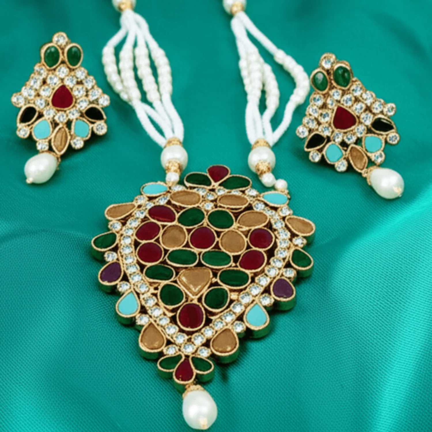 chic by gems | multi-color pear mala set