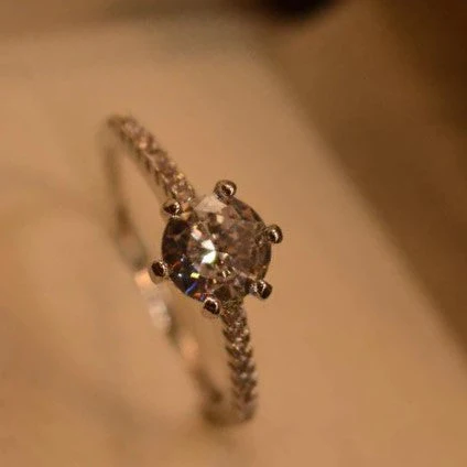 Fancy Design Real Stone Silver Ring ch-746 white