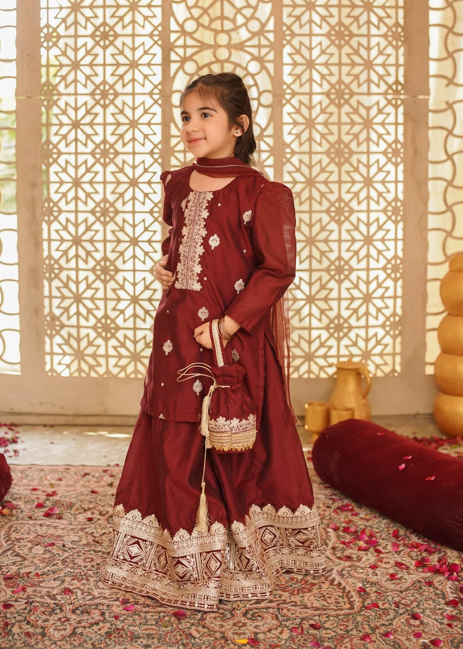 Maroon Culottes-MGCEID25-3 piece